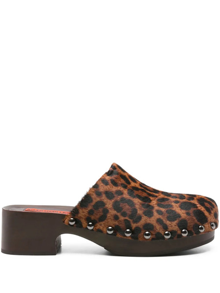  Simon Miller Mules Con Estampado De Leopardo - Marrón 