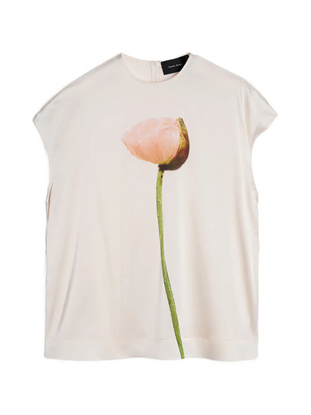  Simone Rocha Blusa Con Amapolas Estampadas - Neutro 