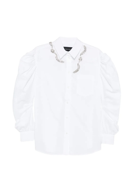  Simone Rocha Camisa De Manga Drapeada - Blanco 