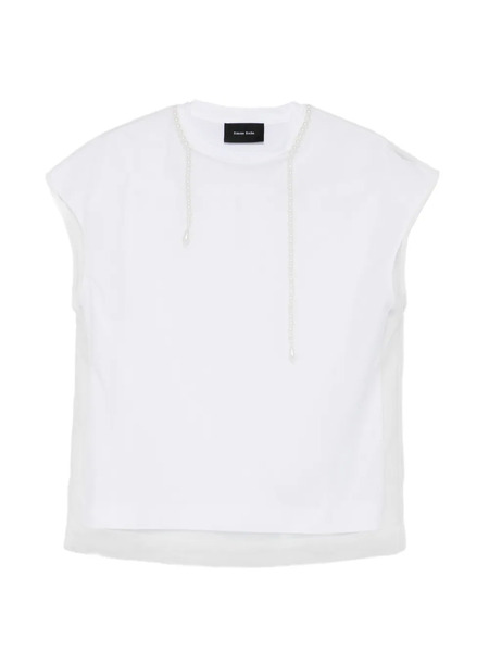  Simone Rocha Camiseta Con Cuello Redondo - Blanco 