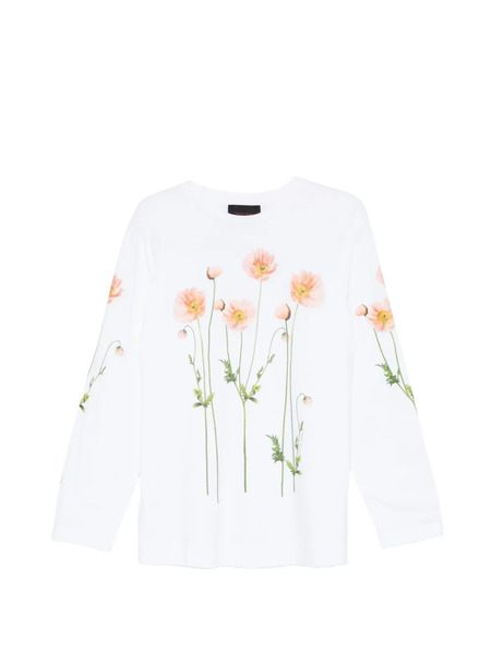  Simone Rocha Camiseta Con Estampado Floral - Blanco 