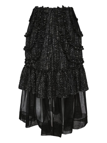  Simone Rocha Falda Midi Con Diseño Patchwork - Negro 