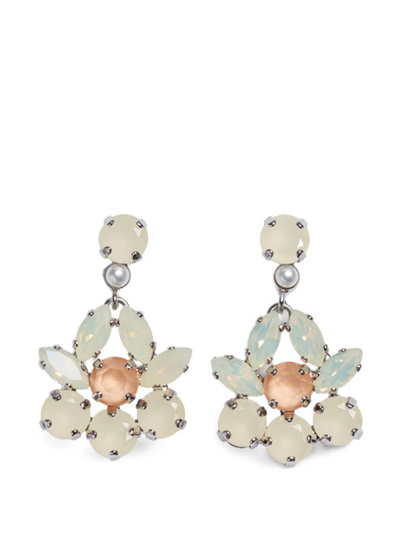  Simone Rocha Pendientes Largos Heartbloom - Plateado 