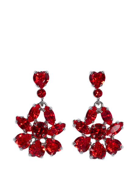  Simone Rocha Pendientes Largos Heartbloom - Plateado 