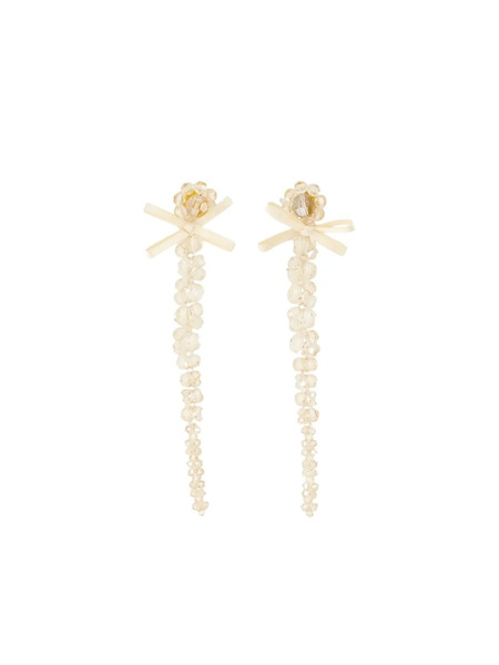  Simone Rocha Pendientes Petite Bow Drip - Dorado 