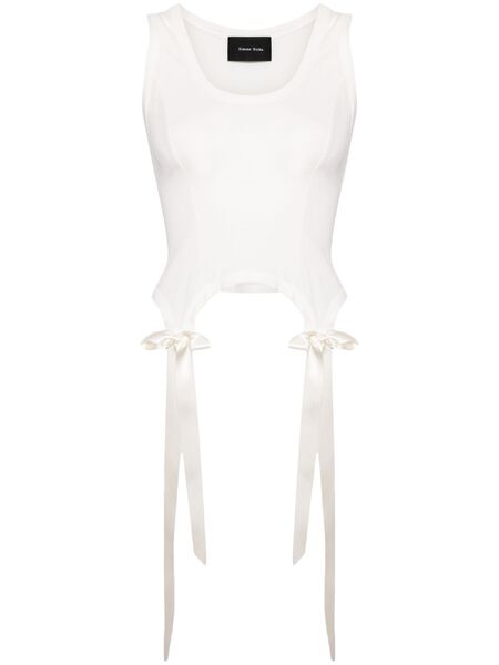  Simone Rocha Top Easy Bow Tails - Blanco 