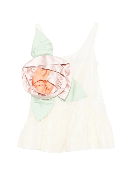  Simone Rocha Top Rosette Con Peplum - Neutro 