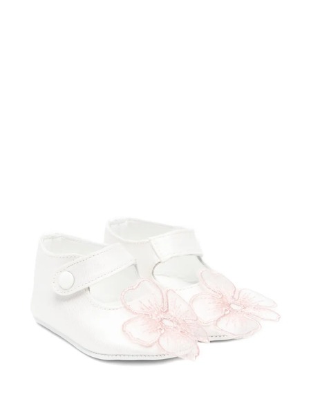  Simonetta Bailarinas Con Aplique Floral - Blanco 