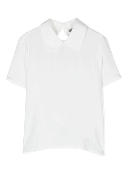  Simonetta Camisa Con Cuello Redondo - Blanco 