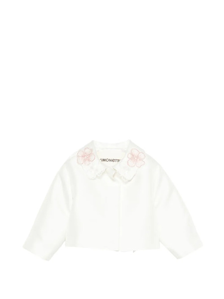  Simonetta Chaqueta Con Aplique Floral - Blanco 