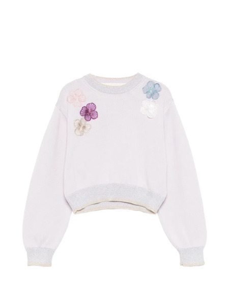  Simonetta Jersey Con Aplique Floral - Morado 