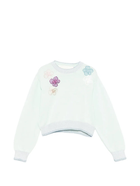  Simonetta Jersey Con Apliques Florales - Verde 