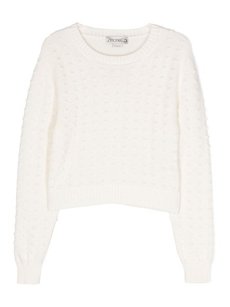  Simonetta Jersey De Punto Con Lunares - Neutro 