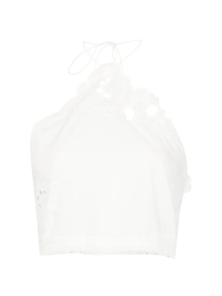  Sir. Top Klara Con Bordado Floral - Blanco 