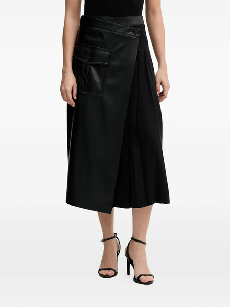  Sisley Falda Midi Cruzada - Negro 