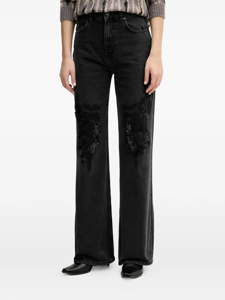  Sisley Vaqueros Con Detalles - Negro 