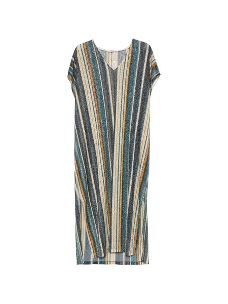 Siyu Vestido Largo A Rayas - Azul 