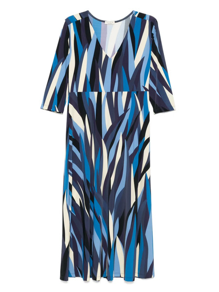  Siyu Vestido Midi Estampado - Azul 