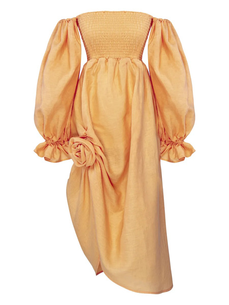  Sleeper Vestido Atlanta Fruncido - Naranja 