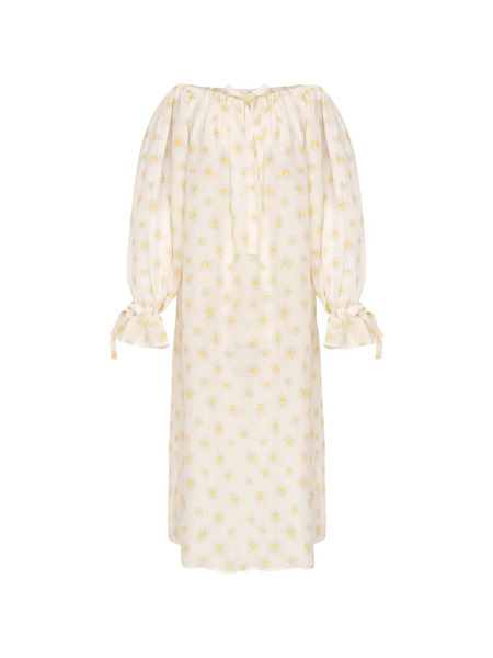  Sleeper Vestido Midi Cha-cha Con Volantes - Blanco 