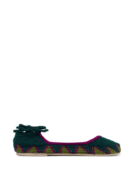  Slo_hand_made Bailarinas Con Cordones - Verde 