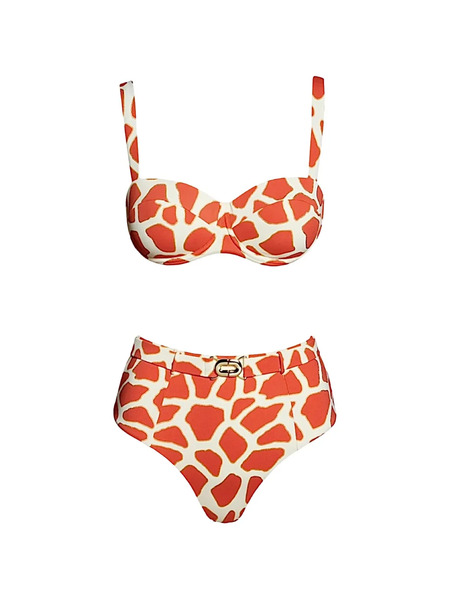  Sofia Erhan Bikini Con Estampado De Jirafa - Naranja 