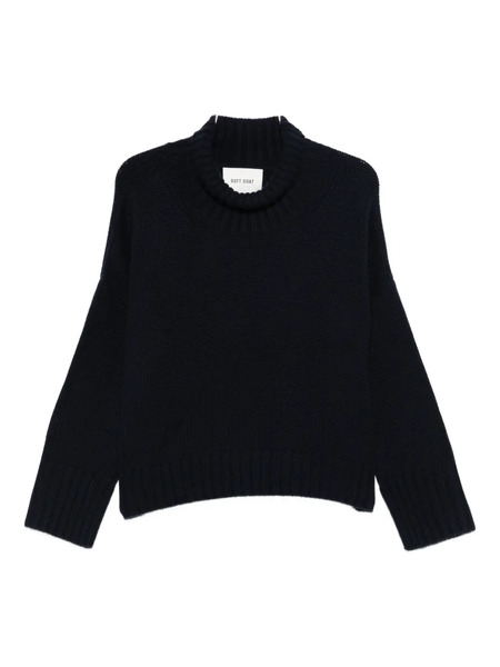  Soft Goat Jersey Con Cuello Alto - Azul 