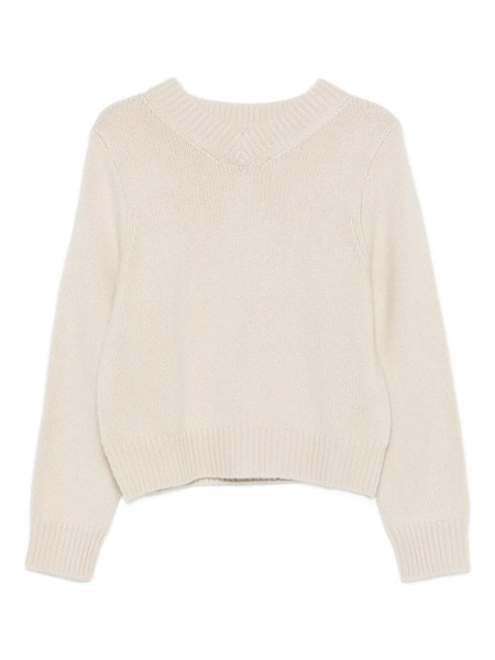  Soft Goat Jersey Con Cuello En V - Neutro 