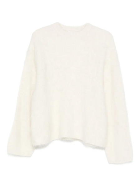  Soft Goat Jersey Con Cuello Redondo - Blanco 