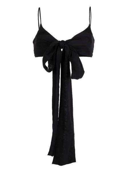  Solid & Striped Top De Bikini Con Lazo - Negro 