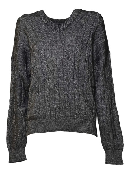  Solotre Jersey Con Cuello En V - Gris 