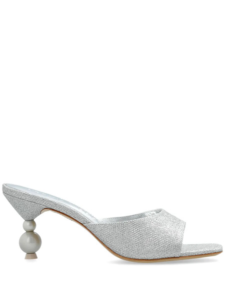  Sophia Webster Mules Perla Con Tacón De 70 Mm - Plateado 