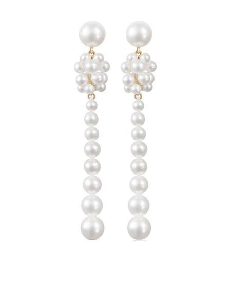  Sophie Bille Brahe Pendientes Colonna En Oro Amarillo Reciclado De 14 Ct Con Perlas De Agua Dulce - Dorado 