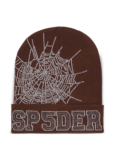  Sp5der Gorro Con Apliques De Strass - Marrón 