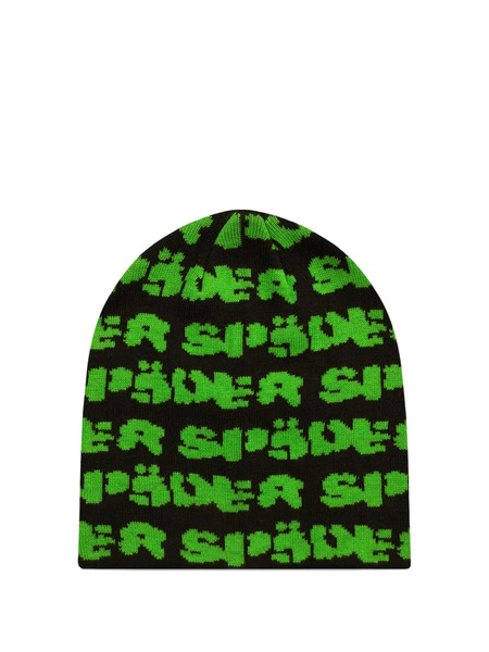  Sp5der Gorro Fuzzy Logo Skully - Negro 