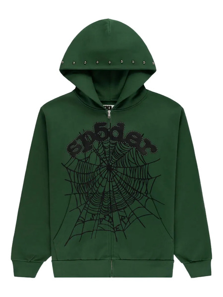  Sp5der Sudadera Og Web Studded Con Capucha - Verde 