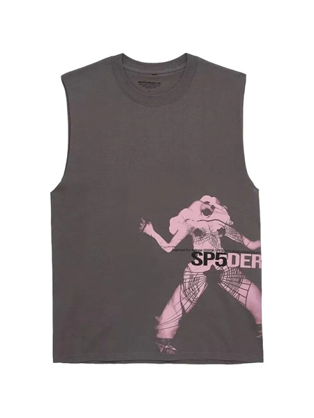  Sp5der X Young Thug Muscle Tank Top - Gris 