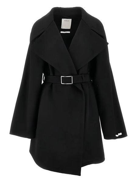  Sportmax Abrigo Con Cinturón - Negro 