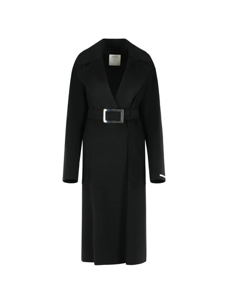  Sportmax Abrigo Con Hebilla - Negro 