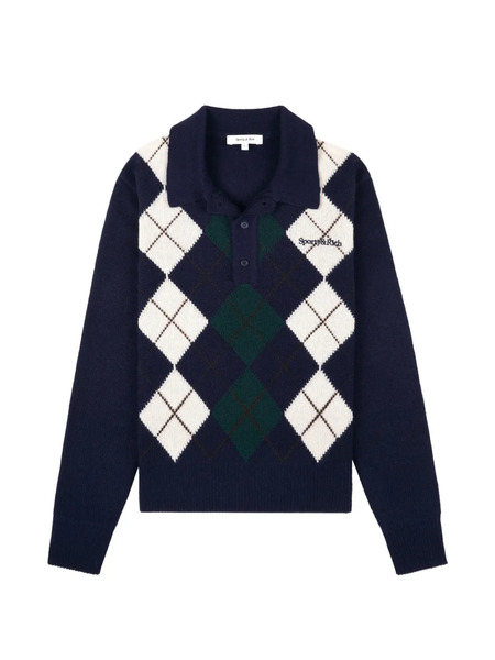  Sporty & Rich Polo A Rombos - Azul 