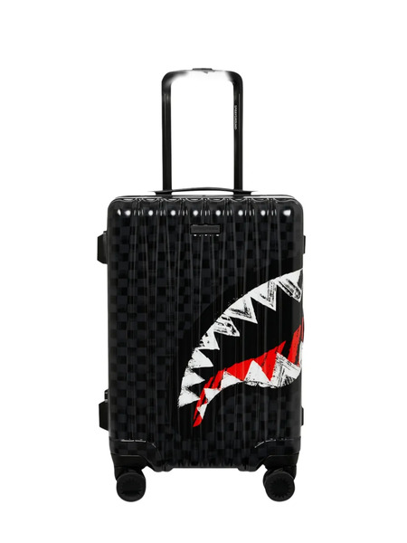  Sprayground Maleta A Cuadros Con Motivo De Tiburón - Negro 