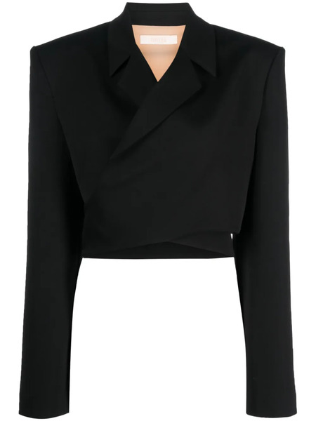 Ssheena Blazer Corto Con Diseño Cruzado - Negro 