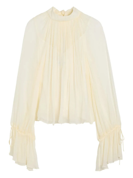  Staud Blusa Roux Plisada - Neutro 
