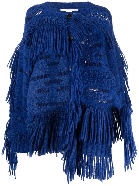  Stella Mccartney Jersey Oversize Con Flecos - Azul 
