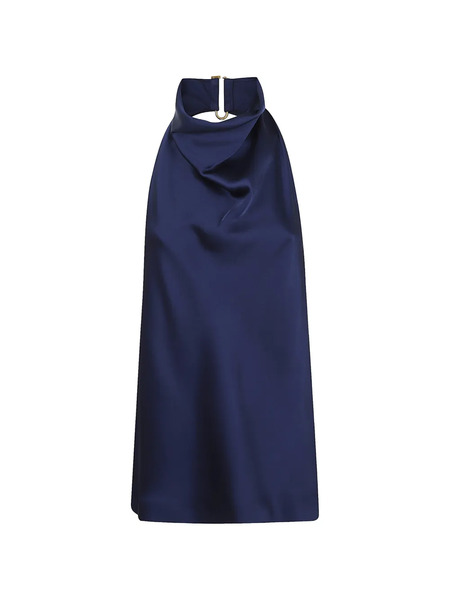  Stella Mccartney Top Drapeado Con Cuello Halter - Azul 