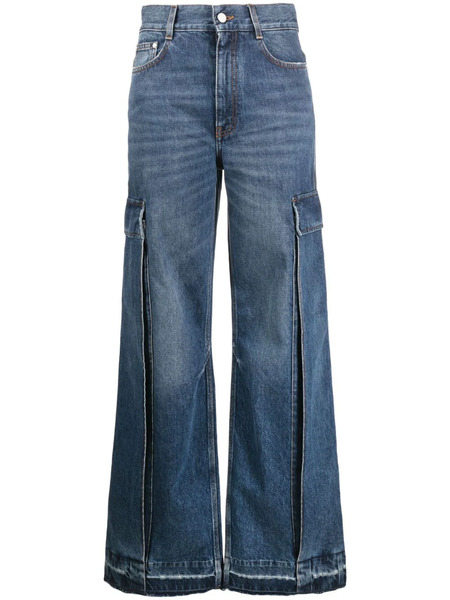  Stella Mccartney Vaqueros Anchos Con Bolsillo De Parche - Azul 