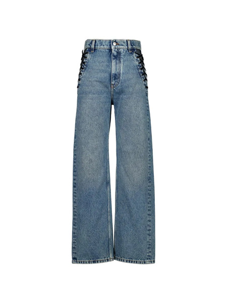  Stella Mccartney Vaqueros Anchos Con Cordón - Azul 
