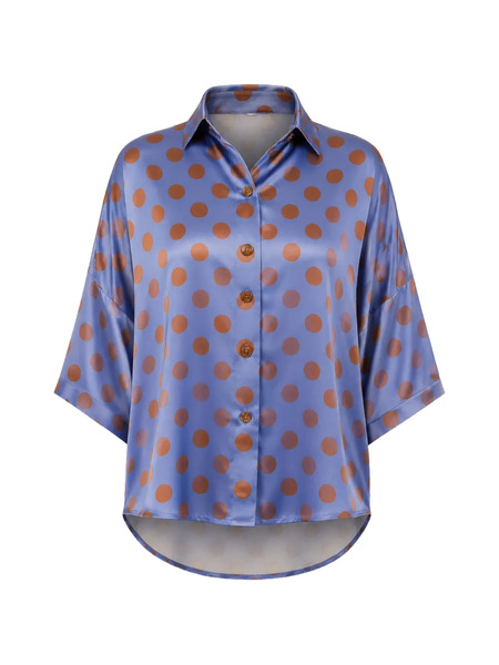  Stephan Janson Polka-dot Silk Shirt - Azul 