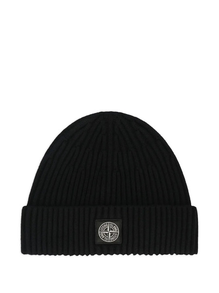  Stone Island Gorro Con Parche Compass - Negro 