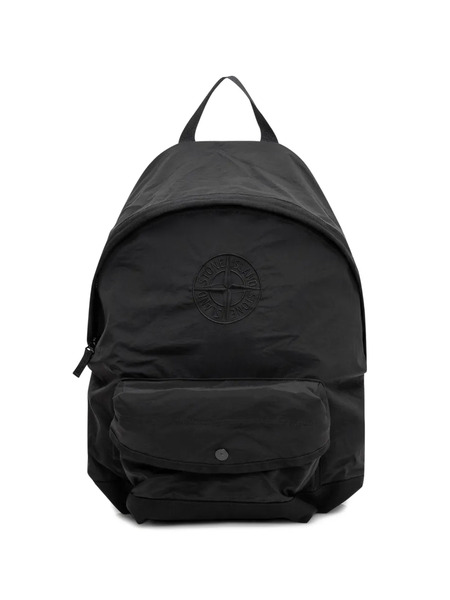  Stone Island Junior Mochila Con Bolsillo De Parche - Negro 
